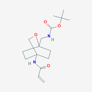 molecular formula C16H26N2O4 B2385489 Tert-butyl N-[[4-(prop-2-enoylamino)-2-oxabicyclo[2.2.2]octan-1-yl]methyl]carbamate CAS No. 2411198-86-0