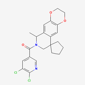 (5,6-Dichloropyridin-3-yl)-(6-methylspiro[2,3,6,8-tetrahydro-[1,4]dioxino[2,3-g]isoquinoline-9,1'-cyclopentane]-7-yl)methanone