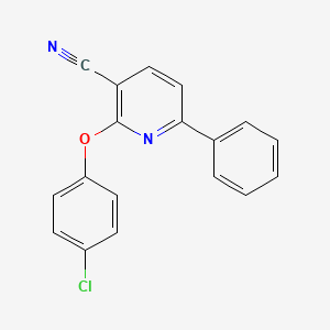 molecular formula C18H11ClN2O B2385498 2-(4-Chlorophenoxy)-6-phenylpyridine-3-carbonitrile CAS No. 252058-97-2