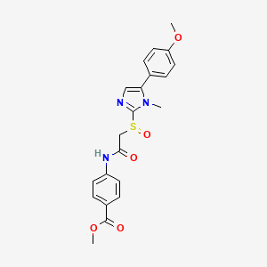 molecular formula C21H21N3O5S B2385501 4-(2-((5-(4-甲氧基苯基)-1-甲基-1H-咪唑-2-基)亚磺酰基)乙酰氨基)苯甲酸甲酯 CAS No. 1007267-19-7