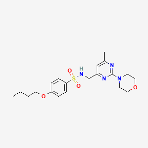 molecular formula C20H28N4O4S B2385504 4-butoxy-N-((6-methyl-2-morpholinopyrimidin-4-yl)methyl)benzenesulfonamide CAS No. 1797657-24-9