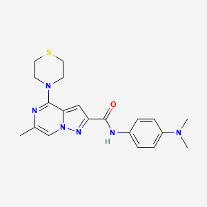 N-[4-(dimethylamino)phenyl]-6-methyl-4-(1,4-thiazinan-4-yl)pyrazolo[1,5-a]pyrazine-2-carboxamide