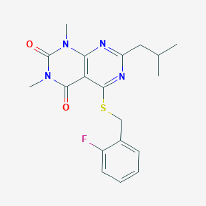 5-{[(2-fluorophenyl)methyl]sulfanyl}-1,3-dimethyl-7-(2-methylpropyl)-1H,2H,3H,4H-[1,3]diazino[4,5-d]pyrimidine-2,4-dione