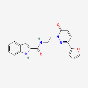 molecular formula C19H16N4O3 B2385510 N-(2-(3-(呋喃-2-基)-6-氧代吡啶并[1,2-a]嘧啶-1(6H)-基)乙基)-1H-吲哚-2-甲酰胺 CAS No. 1206992-46-2