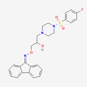 molecular formula C26H26FN3O4S B2385518 9H-fluoren-9-one O-(3-(4-((4-fluorophenyl)sulfonyl)piperazin-1-yl)-2-hydroxypropyl) oxime CAS No. 946358-92-5