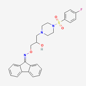 molecular formula C26H26FN3O4S B2385518 9H-芴-9-酮 O-(3-(4-((4-氟苯基)磺酰基)哌嗪-1-基)-2-羟基丙基)肟 CAS No. 946358-92-5