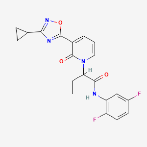 molecular formula C20H18F2N4O3 B2385519 2-[3-(3-cyclopropyl-1,2,4-oxadiazol-5-yl)-2-oxopyridin-1(2H)-yl]-N-(2,5-difluorophenyl)butanamide CAS No. 1396556-48-1