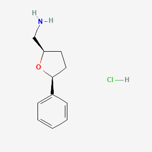 molecular formula C11H16ClNO B2385520 [(2R,5S)-5-phenyloxolan-2-yl]methanamine hydrochloride CAS No. 1808640-98-3