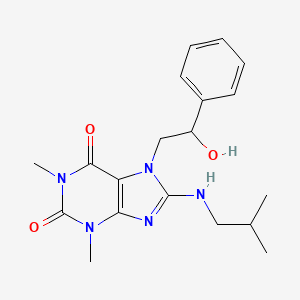 molecular formula C19H25N5O3 B2385521 7-(2-hydroxy-2-phenylethyl)-8-(isobutylamino)-1,3-dimethyl-1H-purine-2,6(3H,7H)-dione CAS No. 1105244-44-7