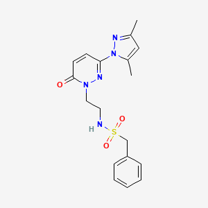 molecular formula C18H21N5O3S B2385532 N-(2-(3-(3,5-dimethyl-1H-pyrazol-1-yl)-6-oxopyridazin-1(6H)-yl)ethyl)-1-phenylmethanesulfonamide CAS No. 1351642-02-8