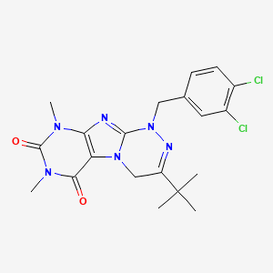 molecular formula C20H22Cl2N6O2 B2385538 3-tert-butyl-1-[(3,4-dichlorophenyl)methyl]-7,9-dimethyl-4H-purino[8,7-c][1,2,4]triazine-6,8-dione CAS No. 898410-06-5