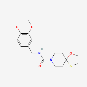 N-(3,4-dimethoxybenzyl)-1-oxa-4-thia-8-azaspiro[4.5]decane-8-carboxamide