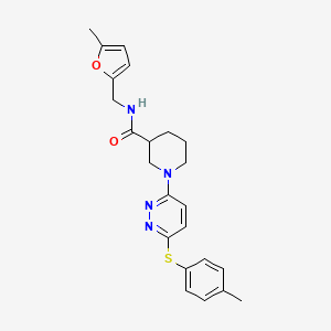 molecular formula C23H26N4O2S B2385552 N-((5-methylfuran-2-yl)methyl)-1-(6-(p-tolylthio)pyridazin-3-yl)piperidine-3-carboxamide CAS No. 1114635-22-1