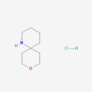 molecular formula C9H18ClNO B2385559 9-Oxa-1-azaspiro[5.5]undecane hydrochloride CAS No. 1896454-21-9