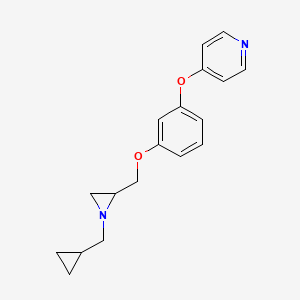 molecular formula C18H20N2O2 B2385566 4-[3-[[1-(Cyclopropylmethyl)aziridin-2-yl]methoxy]phenoxy]pyridine CAS No. 2418669-41-5