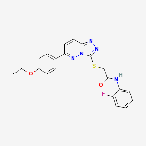 molecular formula C21H18FN5O2S B2385568 2-((6-(4-乙氧苯基)-[1,2,4]三唑并[4,3-b]哒嗪-3-硫代)-N-(2-氟苯基)乙酰胺 CAS No. 894060-43-6
