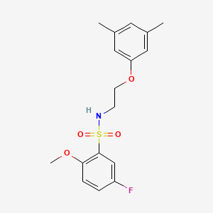 molecular formula C17H20FNO4S B2385576 N-(2-(3,5-dimethylphenoxy)ethyl)-5-fluoro-2-methoxybenzenesulfonamide CAS No. 1105235-56-0
