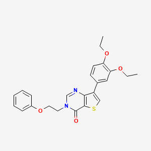 molecular formula C24H24N2O4S B2385584 7-(3,4-diethoxyphenyl)-3-(2-phenoxyethyl)thieno[3,2-d]pyrimidin-4(3H)-one CAS No. 1206994-16-2