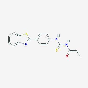 molecular formula C17H15N3OS2 B238559 N-[4-(1,3-benzothiazol-2-yl)phenyl]-N'-propionylthiourea 