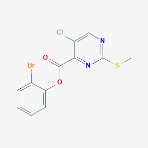 molecular formula C12H8BrClN2O2S B2385594 2-Bromophenyl 5-chloro-2-(methylsulfanyl)pyrimidine-4-carboxylate CAS No. 879947-91-8