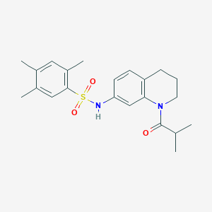 molecular formula C22H28N2O3S B2385596 N-(1-isobutyryl-1,2,3,4-tetrahydroquinolin-7-yl)-2,4,5-trimethylbenzenesulfonamide CAS No. 946370-05-4