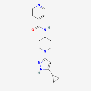 molecular formula C17H21N5O B2385598 N-(1-(5-cyclopropyl-1H-pyrazol-3-yl)piperidin-4-yl)isonicotinamide CAS No. 2034200-76-3