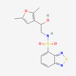 molecular formula C14H15N3O4S2 B2385605 N-(2-(2,5-二甲基呋喃-3-基)-2-羟乙基)苯并[c][1,2,5]噻二唑-4-磺酰胺 CAS No. 2319840-64-5