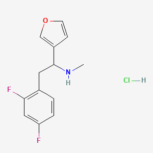 molecular formula C13H14ClF2NO B2385607 2-(2,4-Difluorophenyl)-1-(furan-3-yl)-N-methylethanamine;hydrochloride CAS No. 2309467-14-7