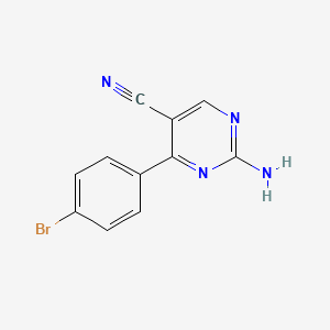 molecular formula C11H7BrN4 B2385623 2-Amino-4-(4-bromophenyl)-5-pyrimidinecarbonitrile CAS No. 749885-93-6
