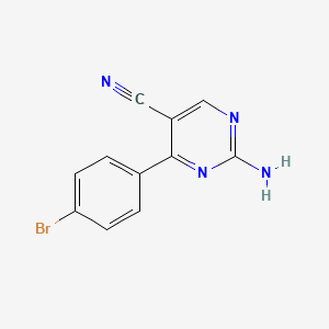 molecular formula C11H7BrN4 B2385623 2-氨基-4-(4-溴苯基)-5-嘧啶甲腈 CAS No. 749885-93-6