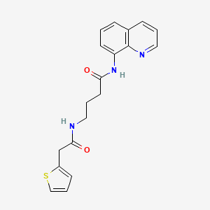 molecular formula C19H19N3O2S B2385626 N-(quinolin-8-yl)-4-(2-(thiophen-2-yl)acetamido)butanamide CAS No. 1251610-14-6