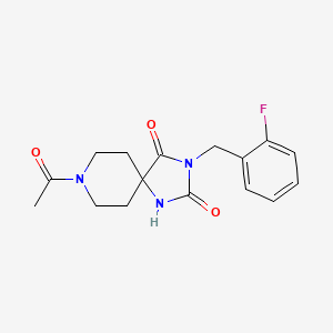 molecular formula C16H18FN3O3 B2385630 8-Acetyl-3-(2-fluorobenzyl)-1,3,8-triazaspiro[4.5]decane-2,4-dione CAS No. 923113-94-4