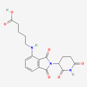 molecular formula C18H19N3O6 B2385647 5-[[2-(2,6-Dioxopiperidin-3-yl)-1,3-dioxoisoindol-4-yl]amino]pentanoic acid CAS No. 2225940-48-5