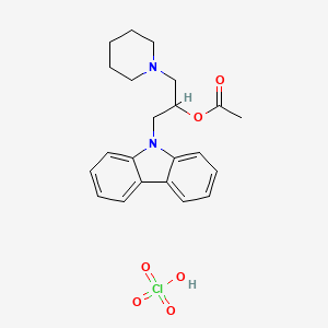 molecular formula C22H27ClN2O6 B2385679 1-(9H-carbazol-9-yl)-3-(piperidin-1-yl)propan-2-yl acetate perchlorate CAS No. 1216830-80-6