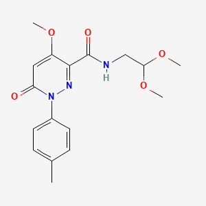 molecular formula C17H21N3O5 B2385680 N-(2,2-dimethoxyethyl)-4-methoxy-1-(4-methylphenyl)-6-oxopyridazine-3-carboxamide CAS No. 921791-53-9