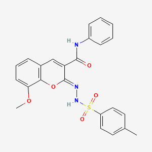 molecular formula C24H21N3O5S B2385682 (Z)-8-methoxy-N-phenyl-2-(2-tosylhydrazono)-2H-chromene-3-carboxamide CAS No. 866349-02-2