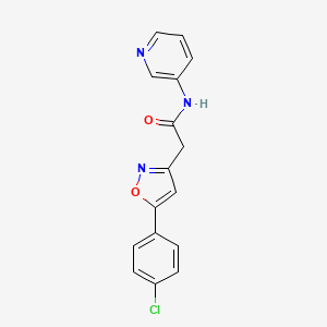 molecular formula C16H12ClN3O2 B2385695 2-(5-(4-chlorophenyl)isoxazol-3-yl)-N-(pyridin-3-yl)acetamide CAS No. 946316-29-6