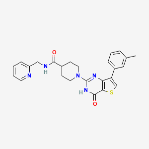 1-[7-(3-methylphenyl)-4-oxo-3,4-dihydrothieno[3,2-d]pyrimidin-2-yl]-N-(pyridin-2-ylmethyl)piperidine-4-carboxamide