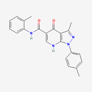 molecular formula C22H20N4O2 B2385715 3-methyl-4-oxo-N-(o-tolyl)-1-(p-tolyl)-4,7-dihydro-1H-pyrazolo[3,4-b]pyridine-5-carboxamide CAS No. 898412-64-1