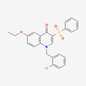 molecular formula C24H20ClNO4S B2385725 1-(2-chlorobenzyl)-6-ethoxy-3-(phenylsulfonyl)quinolin-4(1H)-one CAS No. 866725-89-5