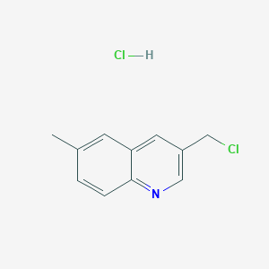 molecular formula C11H11Cl2N B2385728 3-(Chloromethyl)-6-methylquinoline hydrochloride CAS No. 1909314-02-8