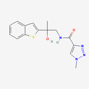 molecular formula C15H16N4O2S B2385739 N-(2-(benzo[b]thiophen-2-yl)-2-hydroxypropyl)-1-methyl-1H-1,2,3-triazole-4-carboxamide CAS No. 2034472-57-4