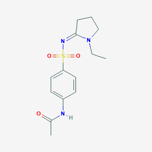 molecular formula C14H19N3O3S B238575 N-(4-(((1-Ethyl-2-pyrrolidinylidene)amino)sulfonyl)phenyl)acetamide CAS No. 126826-51-5