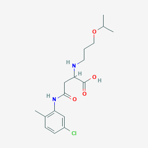 molecular formula C17H25ClN2O4 B2385757 4-((5-氯-2-甲基苯基)氨基)-2-((3-异丙氧基丙基)氨基)-4-氧代丁酸 CAS No. 1097875-50-7