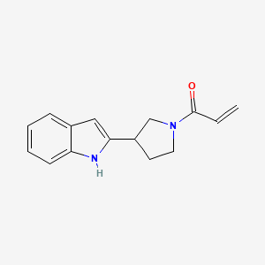 molecular formula C15H16N2O B2385761 1-[3-(1H-Indol-2-yl)pyrrolidin-1-yl]prop-2-en-1-one CAS No. 2308230-81-9