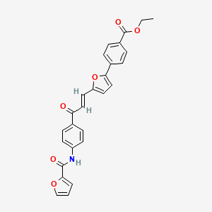 molecular formula C27H21NO6 B2385762 ethyl 4-[5-[(E)-3-[4-(furan-2-carbonylamino)phenyl]-3-oxoprop-1-enyl]furan-2-yl]benzoate CAS No. 627067-93-0