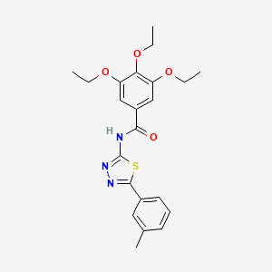 molecular formula C22H25N3O4S B2385773 3,4,5-triethoxy-N-[5-(3-methylphenyl)-1,3,4-thiadiazol-2-yl]benzamide CAS No. 392241-19-9