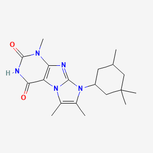 molecular formula C19H27N5O2 B2385774 1,6,7-trimethyl-8-(3,3,5-trimethylcyclohexyl)-1H-imidazo[2,1-f]purine-2,4(3H,8H)-dione CAS No. 876673-45-9