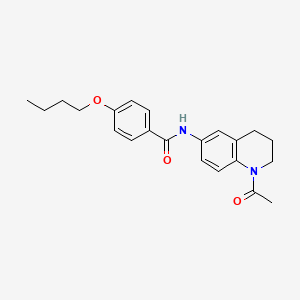 molecular formula C22H26N2O3 B2385777 N-(1-acetyl-1,2,3,4-tetrahydroquinolin-6-yl)-4-butoxybenzamide CAS No. 946288-66-0
