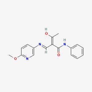 molecular formula C17H17N3O3 B2385780 (2E)-2-{[(6-methoxypyridin-3-yl)amino]methylidene}-3-oxo-N-phenylbutanamide CAS No. 1025562-35-9